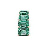 Rose gold Emerald Cut Green Sapphire Eternity Band with Shared Prong Setting_11