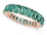 Rose gold Emerald Cut Green Sapphire Eternity Band with Shared Prong Setting_7