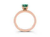 Rose gold Emerald Cut Green Sapphire Milgrain Pavé Engagement Ring with Four-Prong Setting_15