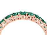 Rose gold Emerald Cut Green Sapphire Prong-Set Eternity Band_10