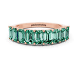 Rose gold Emerald Cut Green Sapphire Prong-Set Eternity Band_6