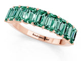 Rose gold Emerald Cut Green Sapphire Prong-Set Eternity Band_7