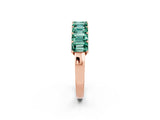 Rose gold Emerald Cut Green Sapphire Prong-Set Eternity Band_8