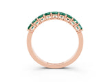 Rose gold Emerald Cut Green Sapphire Prong-Set Eternity Band_9