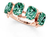 Rose gold Emerald Cut Green Sapphire Prong-Set Half Eternity Band_19