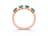 Rose gold Emerald Cut Green Sapphire Prong-Set Half Eternity Band_21