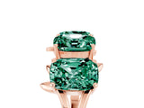 Rose gold Emerald Cut Green Sapphire Prong-Set Half Eternity Band_23