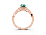Rose gold Emerald Cut Green Sapphire Solitaire Celtic Knot Ring with Four-Prong Setting_15