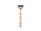 Rose gold Emerald Cut Green Sapphire Solitaire Engagement Ring with Classic Band and Four-Prong Setting_26