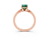 Rose gold Emerald Cut Green Sapphire Solitaire Engagement Ring with Classic Band and Four-Prong Setting_27