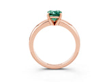 Rose gold Emerald Cut Green Sapphire Solitaire Engagement Ring with Round Band and Four-Prong Setting_3