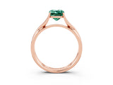 Rose gold Emerald Cut Green Sapphire Solitaire Twist Band Prong Setting Ring_51