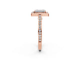 Rose gold Emerald Cut Halo Pave Split Shank Prong Setting Ring_46