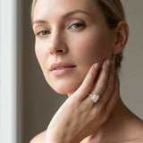 Rose gold Emerald Cut Halo Pave Split Shank Prong Setting Ring_57
