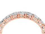 Rose gold Emerald Cut Moissanite Eternity Band with Shared Prong Setting_10