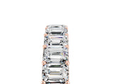 Rose gold Emerald Cut Moissanite Eternity Band with Shared Prong Setting_11