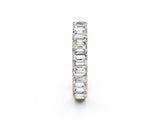 Rose gold Emerald Cut Moissanite Eternity Band with Shared Prong Setting_8