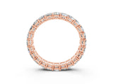 Rose gold Emerald Cut Moissanite Eternity Band with Shared Prong Setting_9