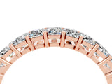 Rose gold Emerald Cut Moissanite Prong-Set Eternity Band_10