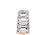 Rose gold Emerald Cut Moissanite Prong-Set Eternity Band_11