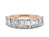 Rose gold Emerald Cut Moissanite Prong-Set Eternity Band_6