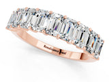 Rose gold Emerald Cut Moissanite Prong-Set Eternity Band_7