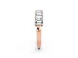 Rose gold Emerald Cut Moissanite Prong-Set Eternity Band_8