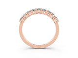 Rose gold Emerald Cut Moissanite Prong-Set Eternity Band_9