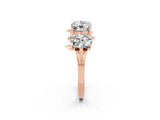 Rose gold Emerald Cut Moissanite Prong-Set Half Eternity Band_20