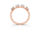 Rose gold Emerald Cut Moissanite Prong-Set Half Eternity Band_21