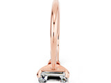 Rose gold Emerald Cut Moissanite Solitaire Engagement Ring with Classic Band and Four-Prong Setting_24