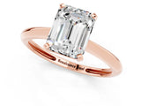 Rose gold Emerald Cut Moissanite Solitaire Engagement Ring with Classic Band and Four-Prong Setting_25