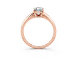 Rose gold Emerald Cut Moissanite Solitaire Engagement Ring with Classic Band and Four-Prong Setting_27