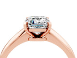 Rose gold Emerald Cut Moissanite Solitaire Engagement Ring with Classic Band and Four-Prong Setting_28