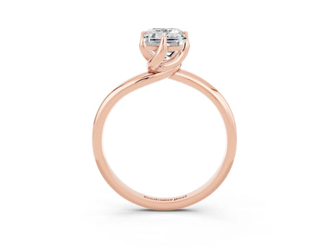 Rose gold Emerald Cut Moissanite Solitaire Engagement Ring with Four-Prong Setting and Classic Band_15
