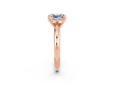 Rose gold Emerald Cut Moissanite Solitaire Engagement Ring with Round Band and Four-Prong Setting_2