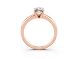 Rose gold Emerald Cut Moissanite Solitaire Engagement Ring with Round Band and Four-Prong Setting_3