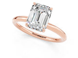 Rose gold Emerald Cut Moissanite Solitaire Ring with Thin Band and Four-Prong Setting_1