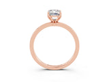 Rose gold Emerald Cut Moissanite Solitaire Ring with Thin Band and Prong Setting_15