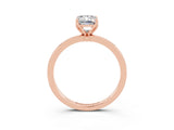 Rose gold Emerald Cut Moissanite Solitaire Ring with Thin Band and Prong Setting_27