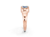 Rose gold Emerald Cut Moissanite Solitaire Ring with Wide Band and Prong Setting_2