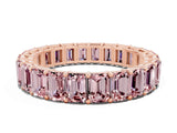 Rose gold Emerald Cut Morganite Eternity Band with Shared Prong Setting_6