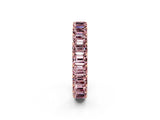 Rose gold Emerald Cut Morganite Eternity Band with Shared Prong Setting_8