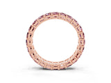 Rose gold Emerald Cut Morganite Eternity Band with Shared Prong Setting_9