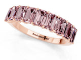 Rose gold Emerald Cut Morganite Prong-Set Eternity Band_7
