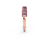 Rose gold Emerald Cut Morganite Prong-Set Eternity Band_8