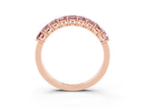 Rose gold Emerald Cut Morganite Prong-Set Eternity Band_9