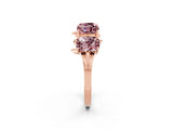 Rose gold Emerald Cut Morganite Prong-Set Half Eternity Band_20