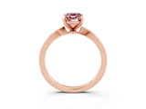 Rose gold Emerald Cut Morganite Solitaire Engagement Ring with Classic Band and Four-Prong Setting_27