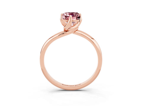 Rose gold Emerald Cut Morganite Solitaire Engagement Ring with Four-Prong Setting and Classic Band_15